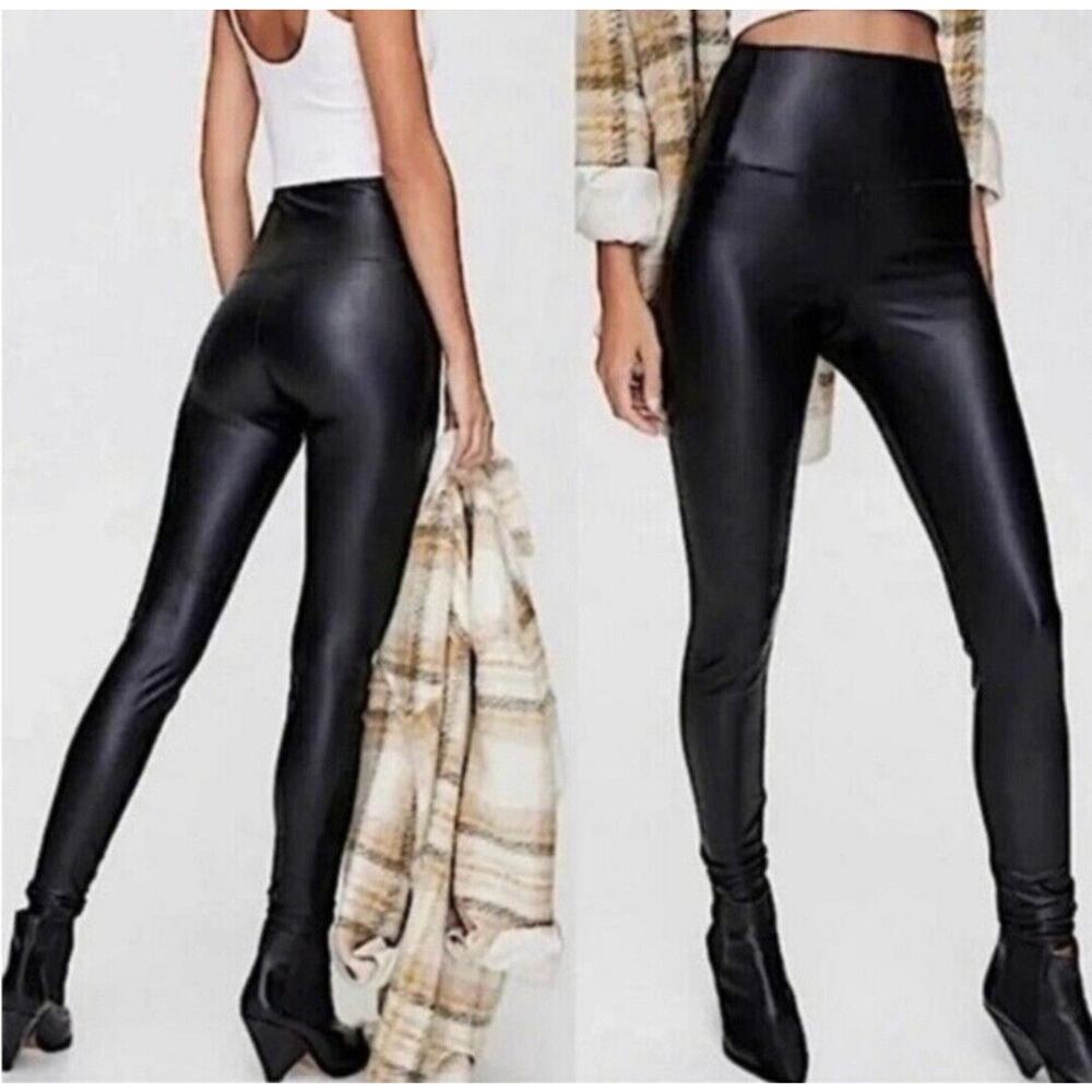 Aritzia Wilfred Free Daria Faux Leather Leggings Size‎ Medium Black High Rise